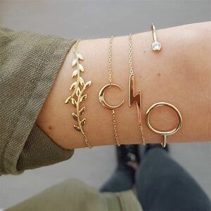 *AIRLIA* 4-Pc Gold Crescent Fashion Bracelet Set